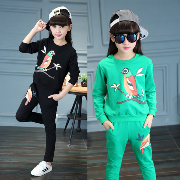 good quality girls clothing sets spring autumn children cotton long sleeve shirts+pants suits casual sports outfits brand tracksuits