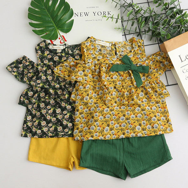 Kids Clothes Suits 2019 Summer Style Girls Children Clothes Suits Cute Pattern T-shirt+Short Pants 2Pc Kids Casual Clothes Sets