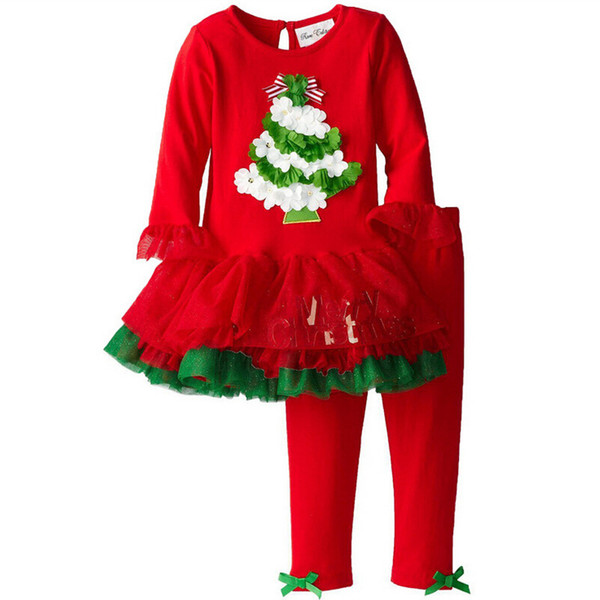 Autumn Winter Girl T Shirt Pants Set Christmas Girls Suit Kids Clothes Casual Toddler Children Clothing Baby Sets 1-7Y