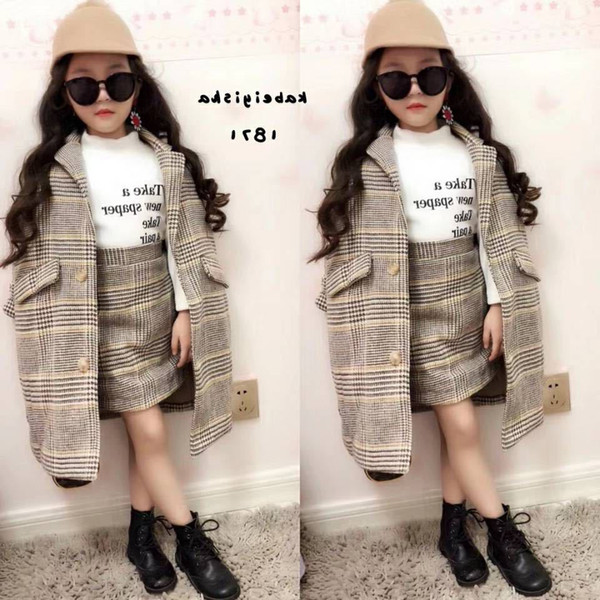 Mihkalev Fashion Toddler Girl Clothes Autumn Children Clothing Set Coat+skirt 2pieces Baby Girls Tracksuit Kids Tracksuit Outfit J190425