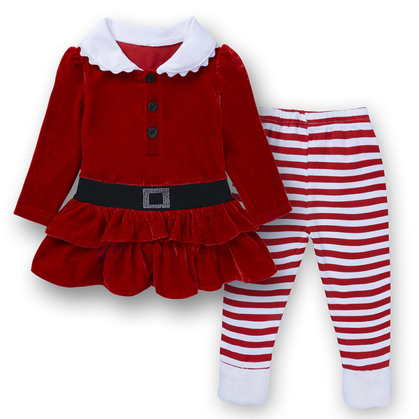 Autumn Christmas Children's Suits, Girls Corduroy Suits for 1-7 Year Olds, Kids Cosplay For New Year's Day