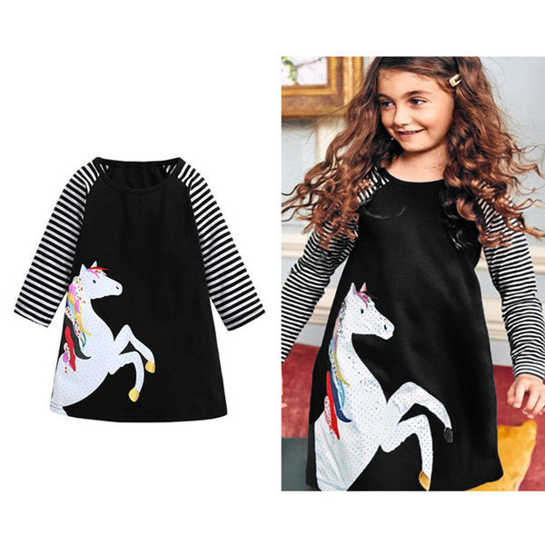 Baby Girl Dress with Animals Princess Long Sleeve Dresses Children Autumn Clothing for Kids