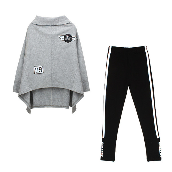 Clothing Sets 2018 Spring Autumn New Suit Big Kids Long-sleeved Sport Suit children Coat+Pants Two Piece Girls Clothing Set4-12 Y18102407