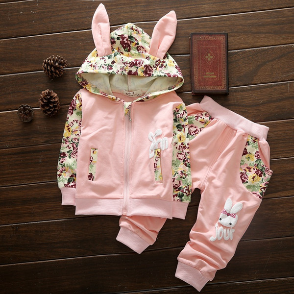 Cute Baby Girl Clothes Sets for Childrens High Qulity 2018 Autumn Long Sleeve Print Clothing Toddler Girls Baby Suit for Kid 1 2 3 4 Years