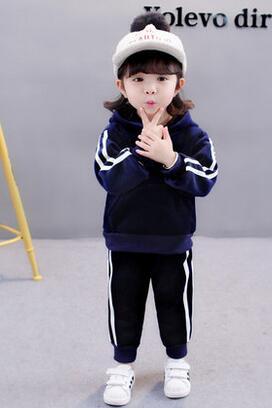 2019 New Spring and Autumn Style children Casual hoodies Long-sleeved pants two-piece suit fashion girl Cotton clothing
