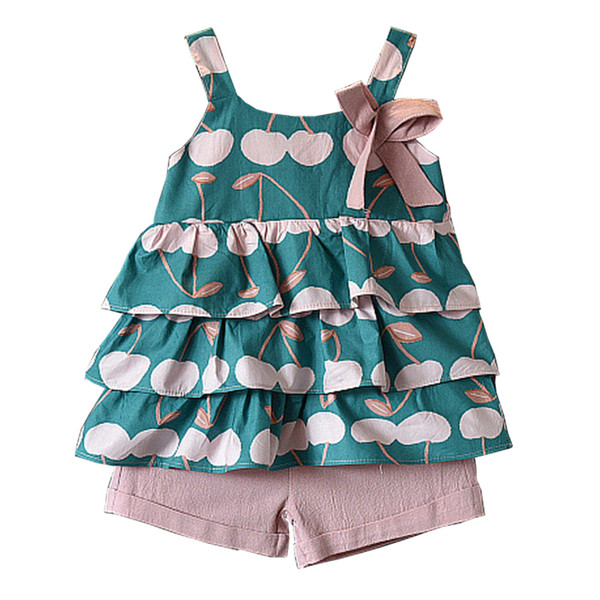 2 Piece Sets Baby Girl Clothes Fashion Tank Top and Shorts Summer Baby Girl Outfits 19041902