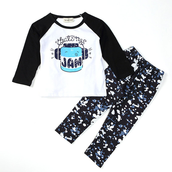 Newborn children clothing sets Boys Girls Toddler Kids long sleeve T shirt Tops Leggings Outfit Clothes letter print Sets