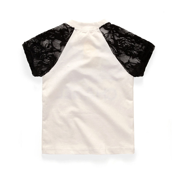 Fashion three-piece summer new cool girl fashion suit / letter lace lace T-shirt + dot skirt + pearl necklace three-piece suit
