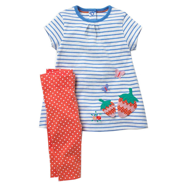 Girls Summer Clothes Sets 2019 Brand Toddler Girl Flamingo Outfits Animal Applique Dress+Leggings Children Clothing Kids Set