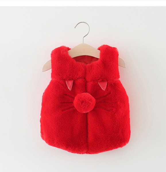 kids winter vest coats kids designer clothes girls faux fur waistcoats baby girl clothes Girls clothing Autumn Faux fur Baby Coats for Girls