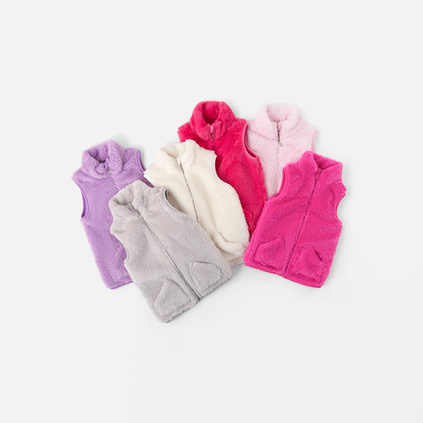 Children's warm vests kid wear clothes Coats baby plush vest Outerwear Plush Waistcoat Winter warm for Kids Vest Jacket LJJK1807