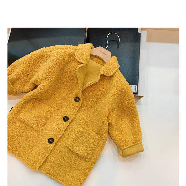 Kids Brand Coat Girls Luxury Outwear Children Solid Color Topcoat British Style Medium Long Coat New Fashion Style 2019 Fall High Quality