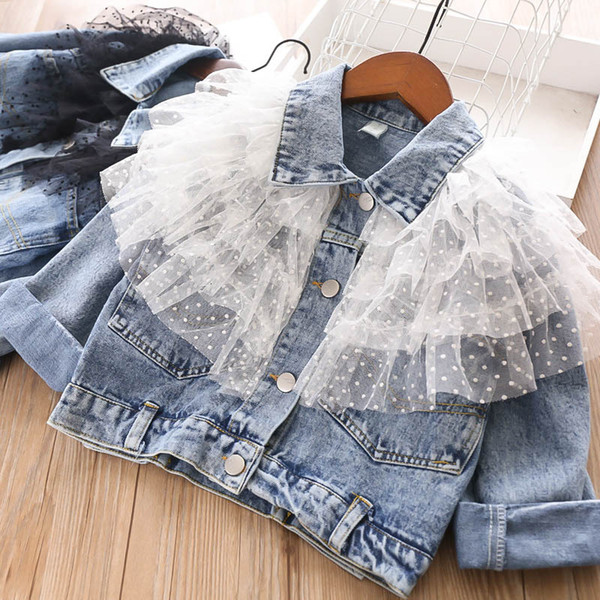 New Fashion Autumn Denim Jacket The Wind PU Leather Leather Coat Baby Boys And Girls Short Children Clothing Coat