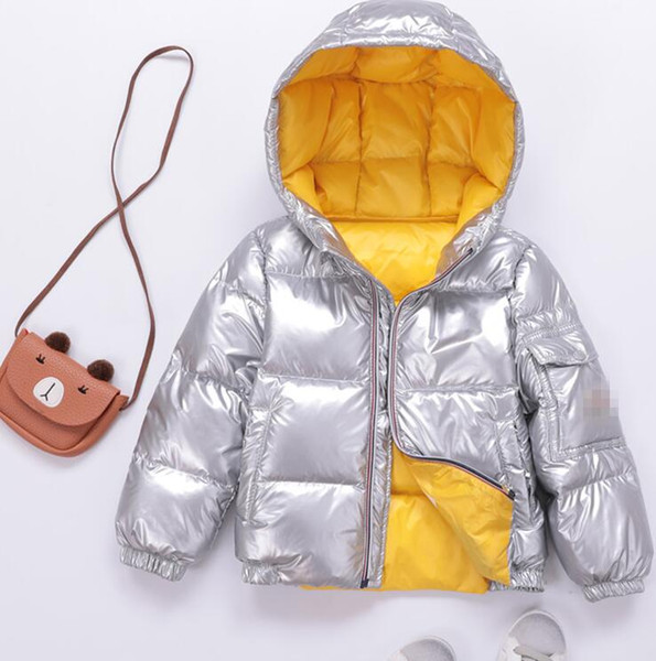 2018 autumn and winter children's short children's down jacket boys and girls baby silver thick children's clothing