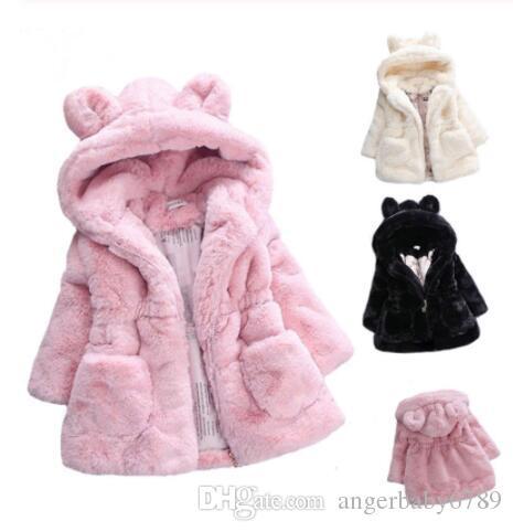 SUNMA 2019 New Winter Baby Girls Clothes Faux Fur Fleece Coat Pageant Warm Jacket Xmas Snowsuit Baby Hooded Jacket Outerwear
