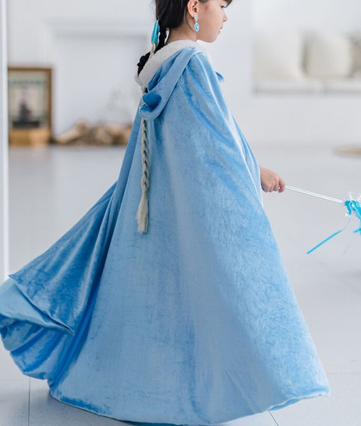 2019 kids clothes Frozen cloak princess cloak girl cute shawl children's winter children's poncho clothing factory price