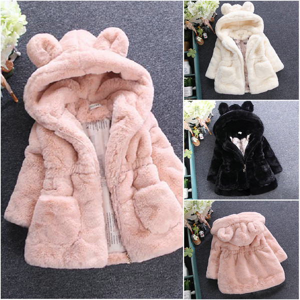 Kids Winter Coats Girls Winter Fur Coat Kids Thick Fur Baby Girl Jacket Children Warm Outwears Winter Coat Small Size Medium