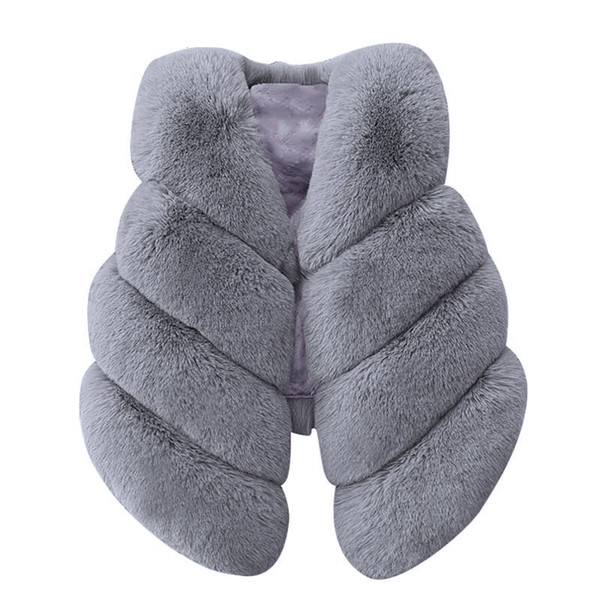 Bear Leader Girls Fur Outerwear 2018 New Autumn&Winter Fashion Thick Warm Faux Fur Environmentally Friendly ur Colorful Vest