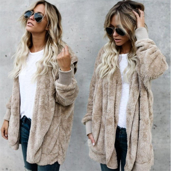 Long plush warm cotton clothes for girls in autumn and winter Wear a coat on both sides Fur imitation coat