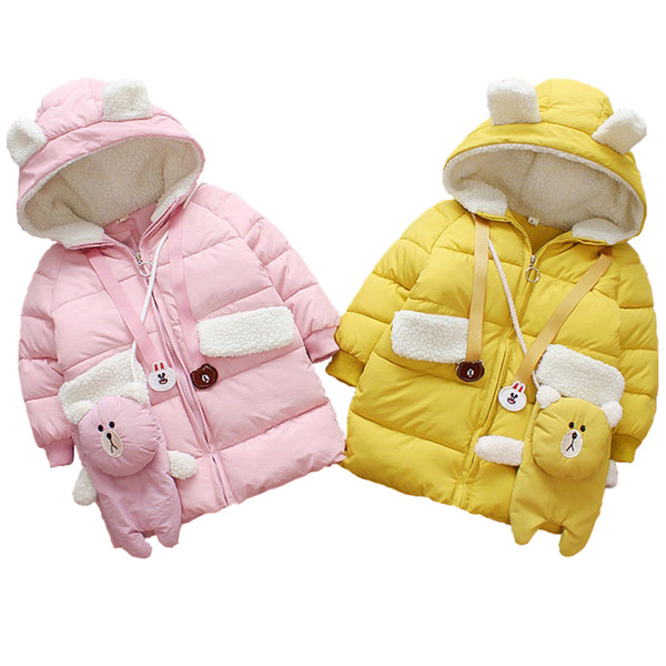 Girls Clothing Winter Jackets Children Coats Girls Parka Cotton Coat Baby Clothing Girls Hooded Outerwear Parkas 1-3Year