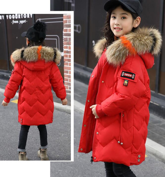 Kids Girls Coat Thick Duck Down Parka Winter Warm Outwear Hooded Down Jacket
