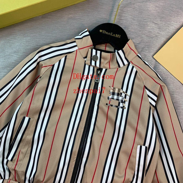 2019 kids coat kids clothes boys Lapel striped zip jacket Early autumn baseball jacket children hoodie tops baby boy clothes AB-7