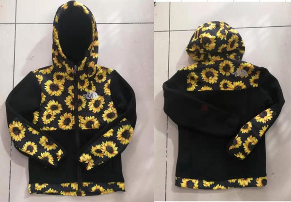 2019 New High Quality Women Sunflower Fleece Hoodies Jackets Coasts Brand Outdoor Warm Ski Down SoftShell Women Men Kids Jackets S-XXL