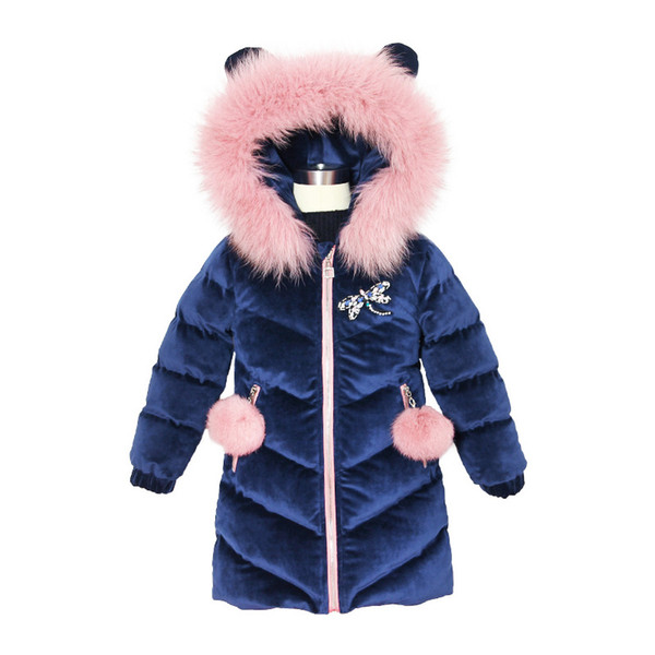 2019 New Children's Clothing Winter Jacket For Girls Thicken Girls Winter Coat Hooded Velour Winter Girls Jackets Outwear 3-12T