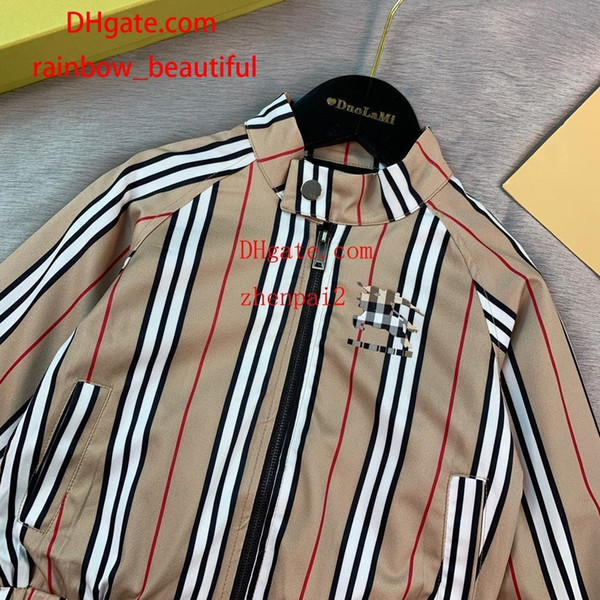 2019 kids coat kids clothes boys Lapel striped zip jacket Early autumn baseball jacket children hoodie tops baby boy clothes AB-7