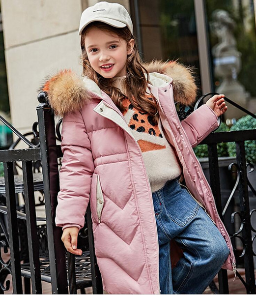 Kids coats childrens down jacket long section new childrens clothing Korean version of the big boy down jacket girl thick coat