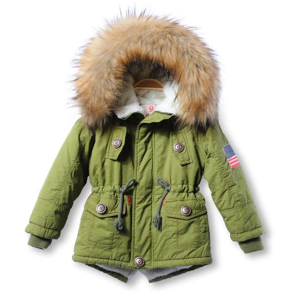 Fashion Brand New Girls Jacket For Little Girl Plus Velvet Hooded Baby Fleece Coats 3-10 Years Kid Boy Outerwear Coat Children Parka