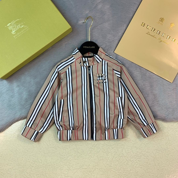 coat kids 2019 kids clothes boys Lapel striped zip jacket Early autumn baseball jacket children hoodie tops baby boy clothes AB-7