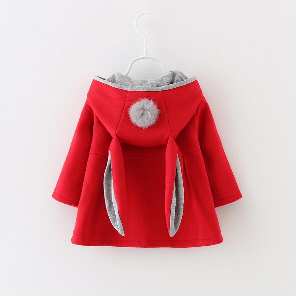 Cute Rabbit Ear Hooded Jackets Girls Coat Spring Autumn Kids Jacket Outerwear Children Clothing Baby Tops Girl Coats children's clothing