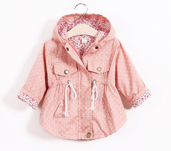 Spring Autumn girls Jackets New 2016 Korean version Brand Fashion Polka Dot Bat shirt Coat 5pcs/lot Children Hoodies 4COLOR FREE FEDEX SHIP
