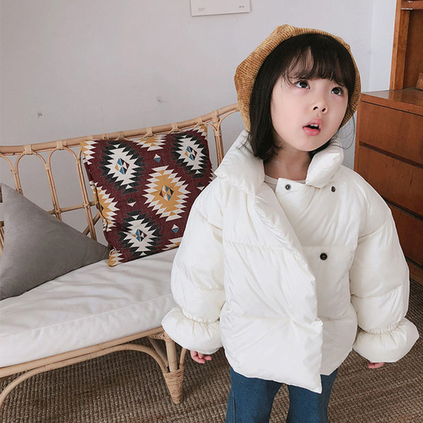 Wholesale Baby Girls Winter Thick Bread Cotton Coat Kids Stand Collar Windproof Overcoat Children Warm Outdoor Jackets Snowsuit Outfits