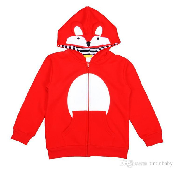 Fox Baby Clothes Girls Boys Outwear Fashion Cartoon Animal Long sleeve Hooded Red Coat Spring Fall Kids Jacket Children Clothing