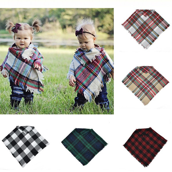 Baby Girls Winter Plaid cloak Kids shawl scarf poncho cashmere Cloaks Outwear Children Coats Jackets Clothing Clothes