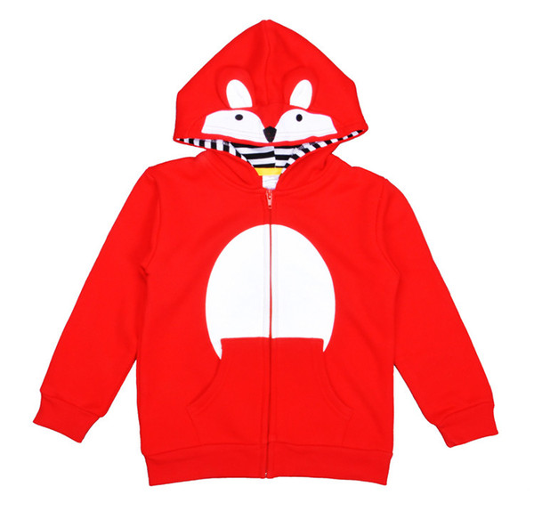 Fox Baby Clothes Girls Boys Outwear Fashion Cartoon Animal Long sleeve Hooded Red Coat Spring Fall Kids Jacket Children Clothing