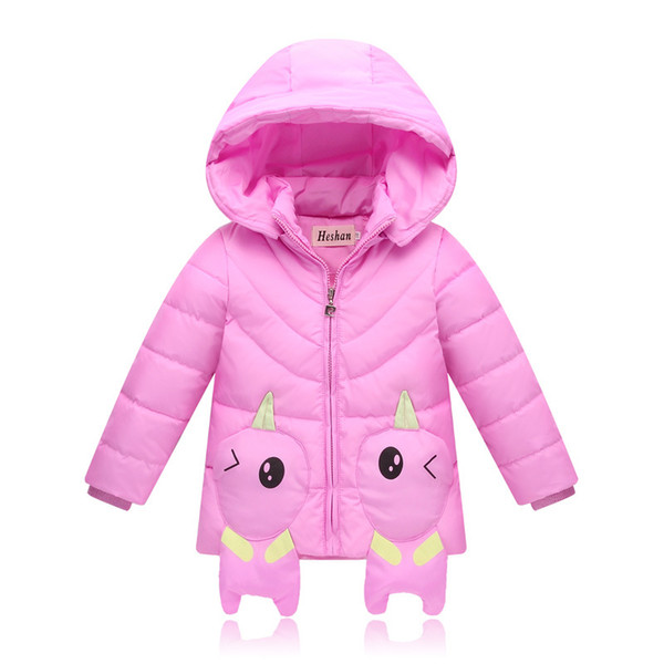 2017 Autumn New Children hooded down jacket girl candy kids Keep warm Coat Baby White duck down winter children's clothing 2-8y