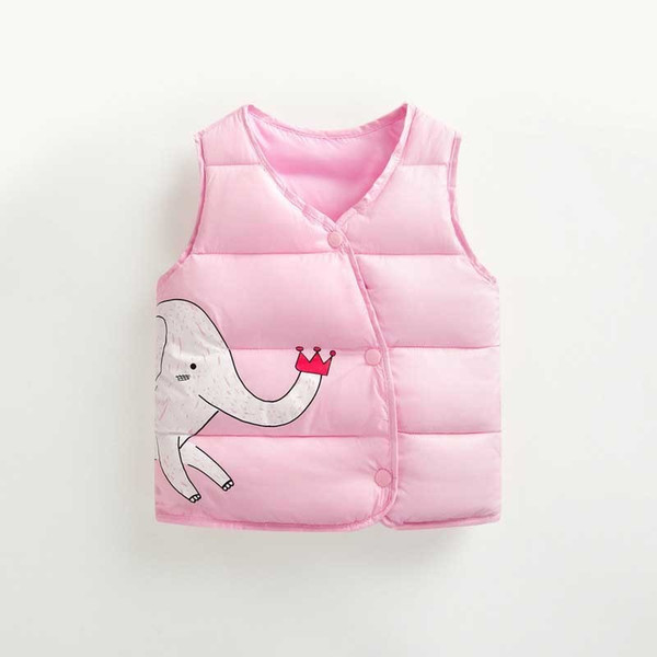 autumn girls outerwear winter warm cotton cartoon kids vests waistcoats children solid snowsuit girls clothing sport bebe coats