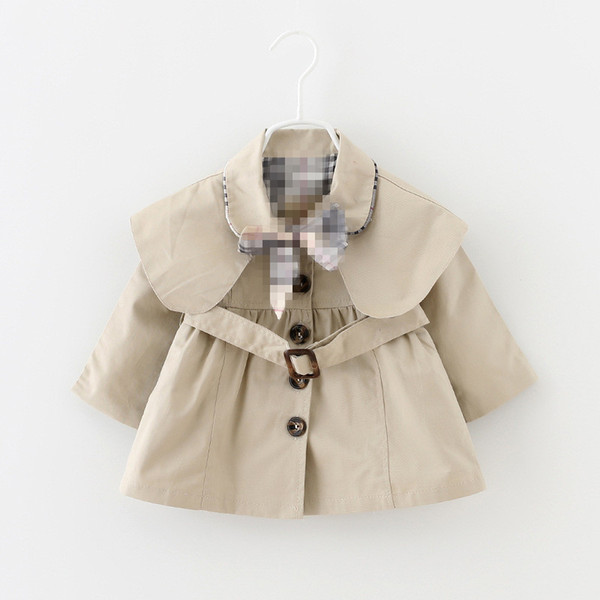 2018 New Fashion Style Baby Toddler girls Baby spring lapel Waistband Windbreaker Coat Outerwear Jacket Clothes
