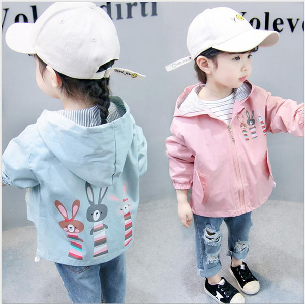 Kids Autumn Tench Coats Children Cartoon Jackets Toddler Long Sleeve Hoodie Girls Sport Hoodies Baby Designer Outwear Clothes YL429