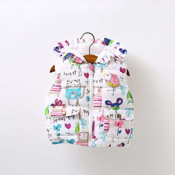 fashion kids designer clothes thickening hooded waistcoat baby girl clothes Vest Coats Warm Button Overcoat 2018 Winter Jacket Outerwear