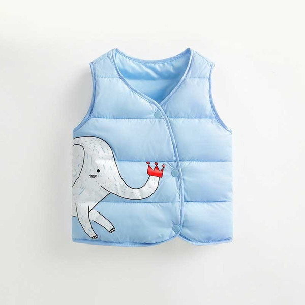 good quality New baby vest infant child autumn winter warm down cotton vest boys girls cartoon thickening sports vest dowm jacket