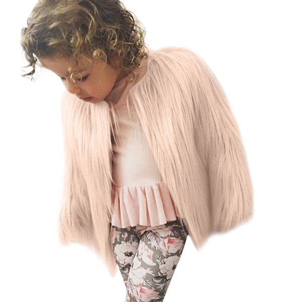good quality Fashion baby girl coat Toddler Kids Baby Girl Winter Warm Clothes Faux Fur Thick Solid Coat Outwear veste enfant fille