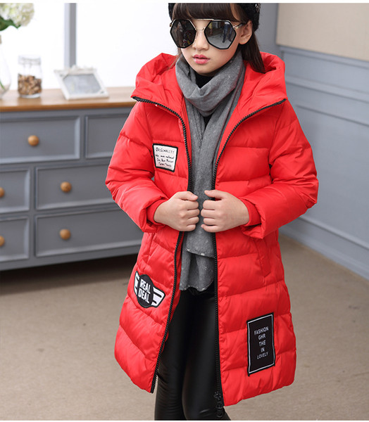 2018 new winter children's down jacket, big boy thickening Korean version of girl's hooded down coat W510