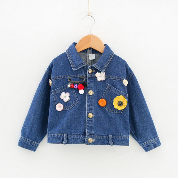 2019 New Spring Item Girl Flower Jeans Coat Fashion Denim frozen girls Jacket kids sport boys for baby boy blazer leggings Anna jackets