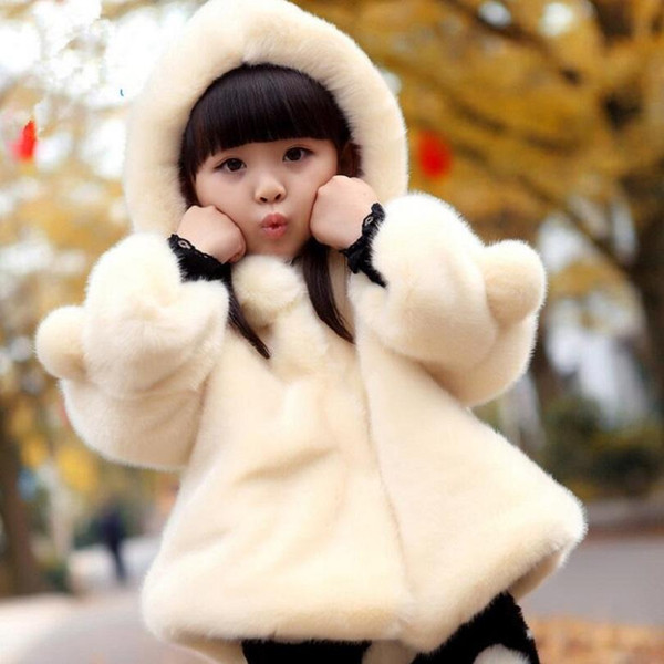 Children Girls Winter Coats New 2017 Fashion Brand Thick Fake Fur Warm Baby Jacket Solid Casual Hooded Kids Clothes Outwears