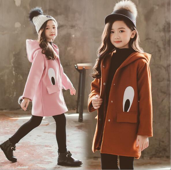 Girls autumn and winter loaded rabbit ears coat quilted thick children's long coat coat warm jacket bag shipping
