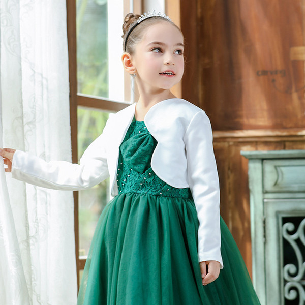 2019 autumn and winter new children's long-sleeved dress shawl cloak girl wild small coat thin flower girl wedding cloak